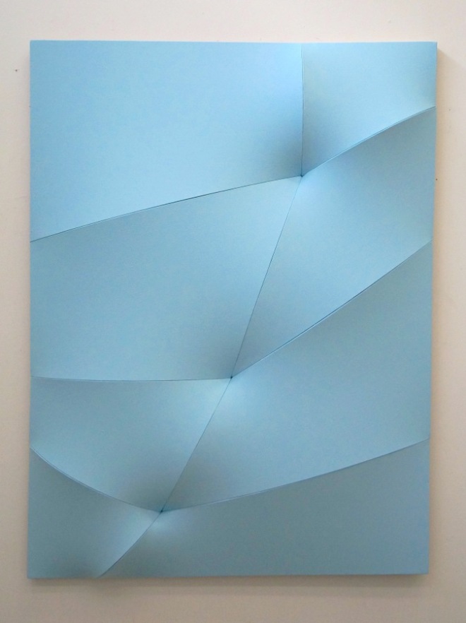 Jan Maarten Voskuil. "broken light blue", 2013, acrylics on linen, 120x90x10cm